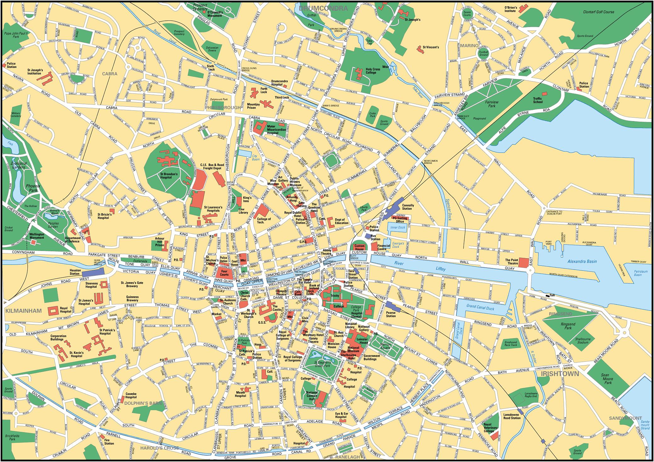 dublin karta Karta över Dublin   Dublin karta (Irland) dublin karta