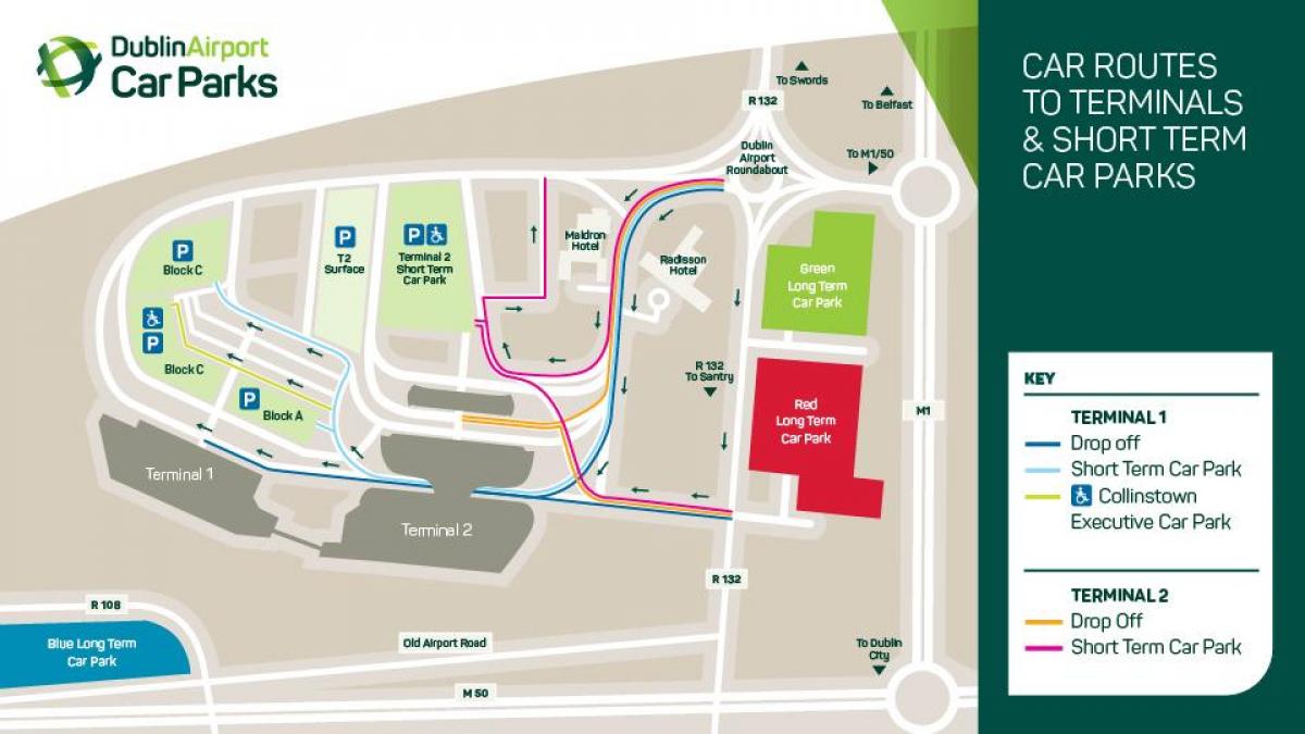 karta över Dublin airport terminal 2