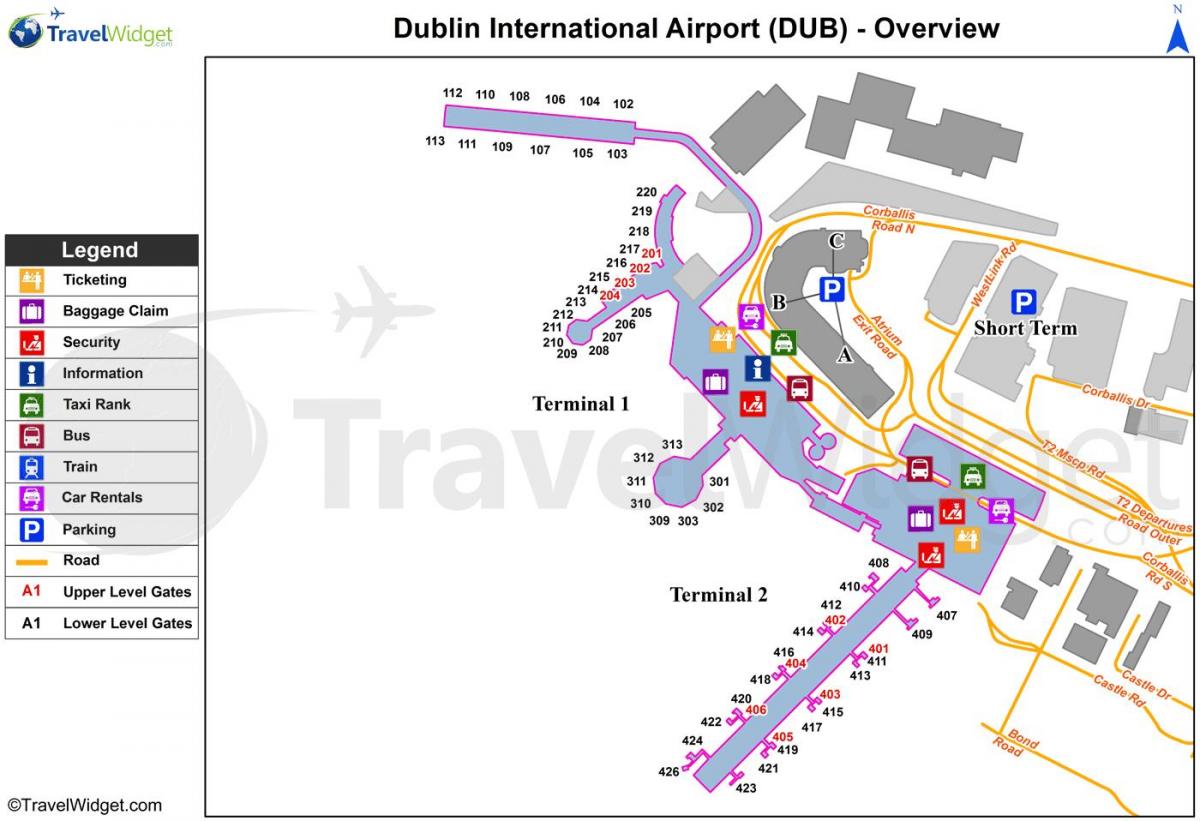 Dublin flygplats car park karta