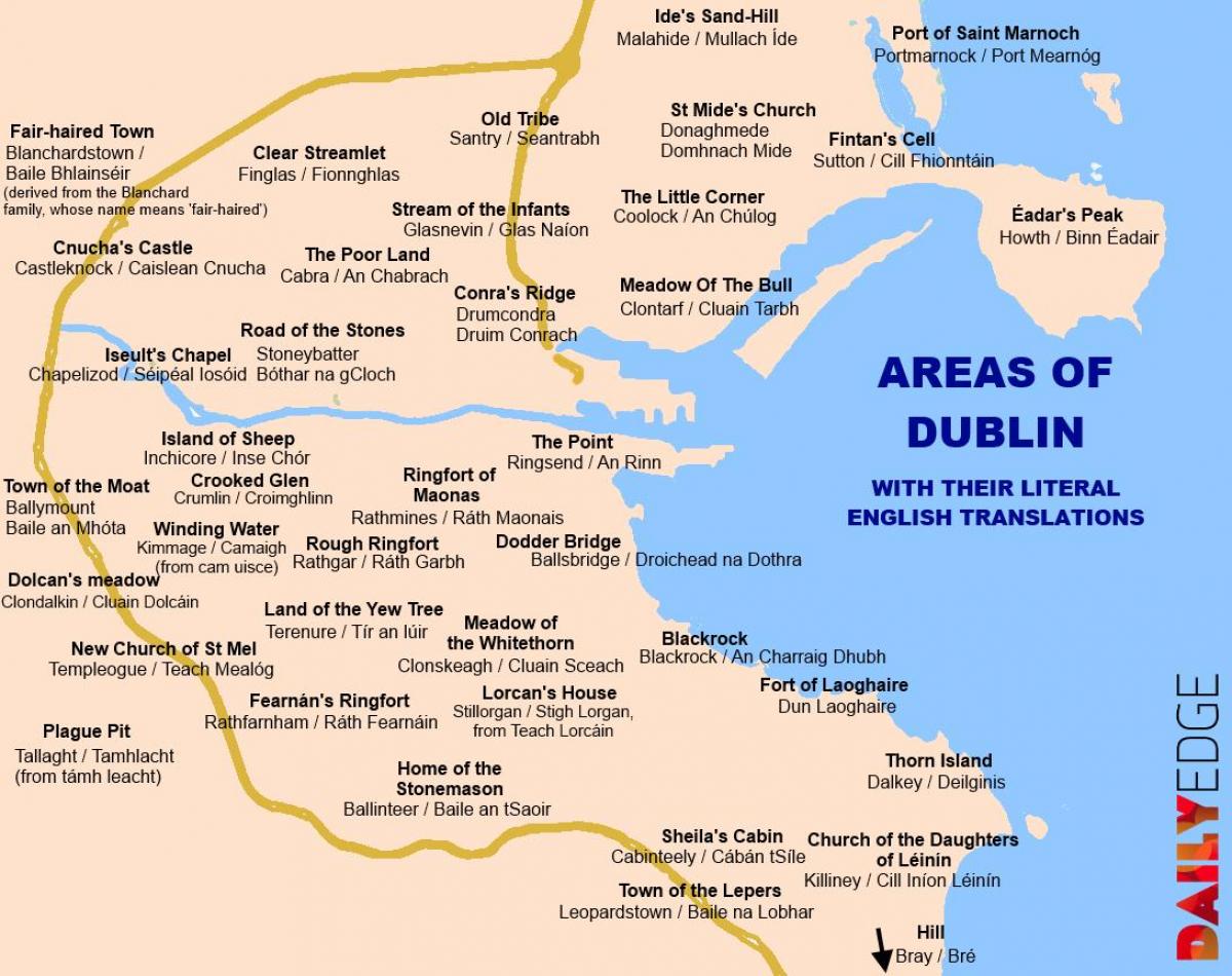 karta över Dublin förorter