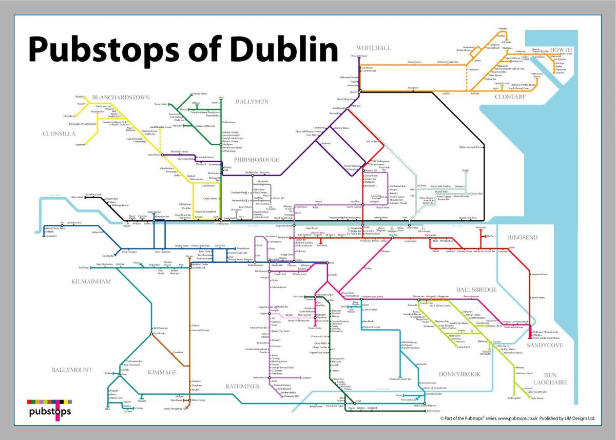 karta över Dublin pubar
