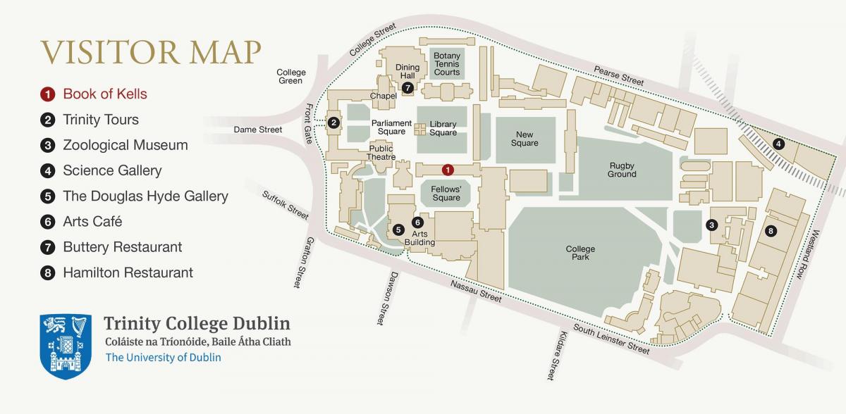 karta över Trinity College