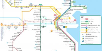 Karta av DART-stationer Dublin