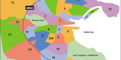 Karta över Dublin områden
