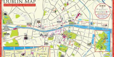 Karta över Dublin och sevärdheter