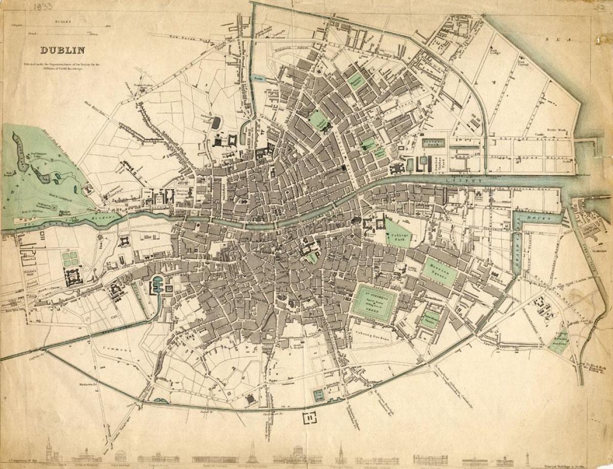 karta över Dublin 1916