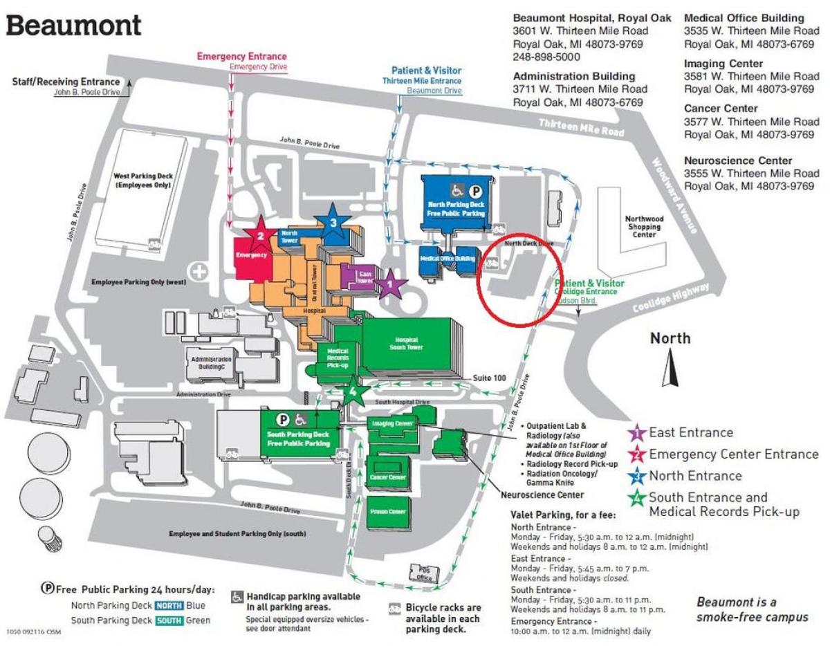 karta över Beaumont hospital