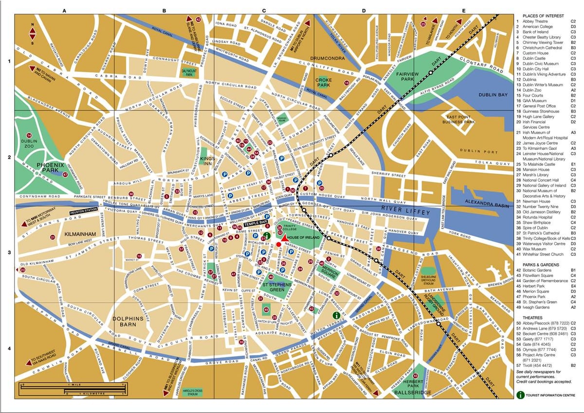 karta Dublins centrum