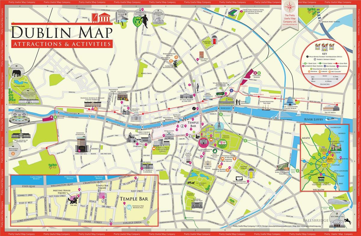 turist karta över Dublin