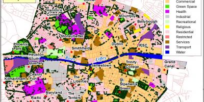 dublin sevärdheter karta Dublins sevärdheter, karta   Karta över Dublin sevärdheter (Irland)